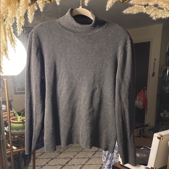Lauren Ralph Lauren Sweaters - Lauren Ralph Lauren Gray Ribbed Long Sleeve Knit Turtleneck Sweater